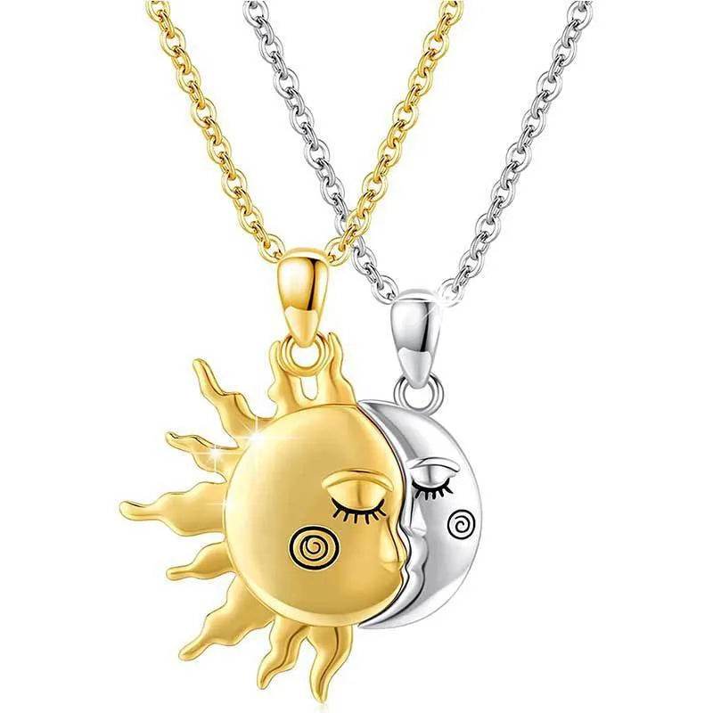 18K Golden Magnetic Sun Star Necklace Fashion Personality Couple Pendant Necklace Valentine's Day Gift - EX-STOCK Canada