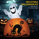 HOMCOM 5ft Halloween Inflatables Outdoor Decorations Ghost With Pumpkin, Outdoor Blow Up Yard Decor With LED Lights For Garden, Lawn, Party, Holiday - EX-STOCK Canada