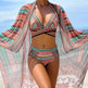Women's Split Cross Strap Retro Ethnic Style Swimsuit - EX-STOCK Canada