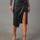 Women's Split Mid-length Hot Girl Hip Leather Wrap Skirt - EX-STOCK Canada