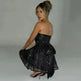 Tube Top Lace Dress With Back Bow-knot Summer Fashion Temperament Mesh Stitching Off-neck Short Mini Skater Dress - EX-STOCK CANADA