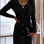 Autumn Winter Cashmere Slim fit Knitted Mini Sweater Dress - EX-STOCK Canada