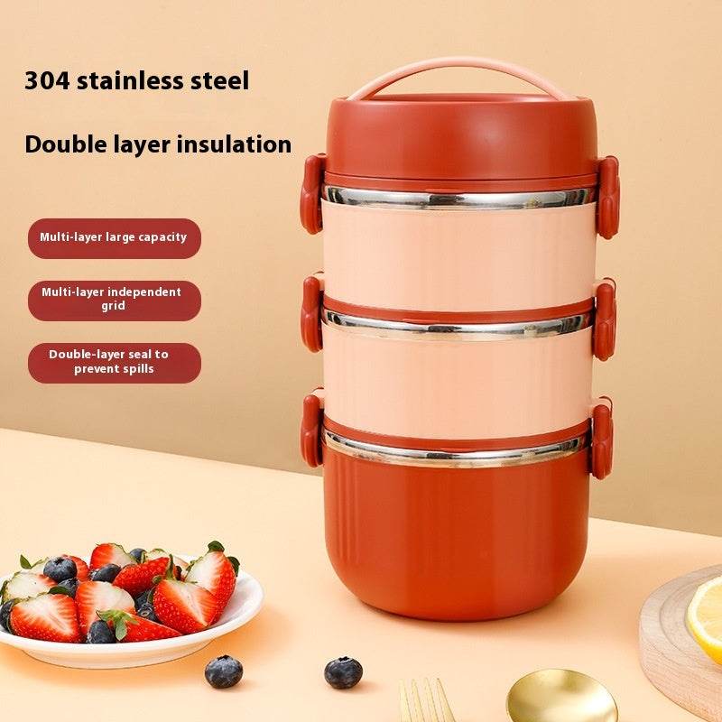 2 layer 304 Stainless Steel Thermal Insulated Lunch Container - EX-STOCK Canada
