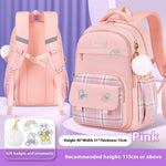 Primary School Student Schoolbag Girls' Plaid Backpack - EX-STOCK Canada
