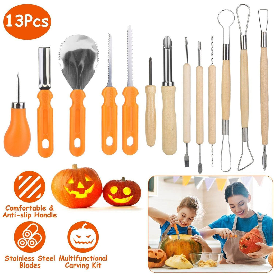 13Pcs Halloween Pumpkin Carving Kit Stainless Steel Carving Kit Pumpkin Sculpting Cutting Kit Halloween Decorative Tools - EX-STOCK Canada
