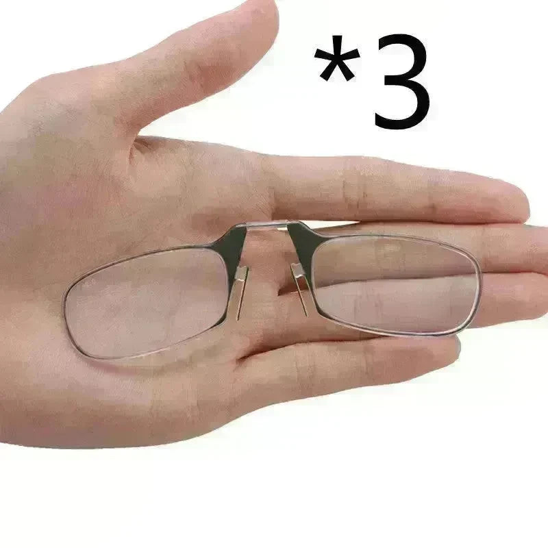Mini Nose Clip On Portable Reading Glasses Men For Women Rimless Portable Magnifying Presbyopic Glasses Eyewear Ladies - EX-STOCK CANADA
