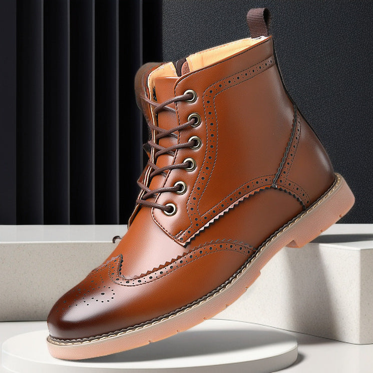 Men's British Martin Boots – High-Top Business Casual Leather Shoes