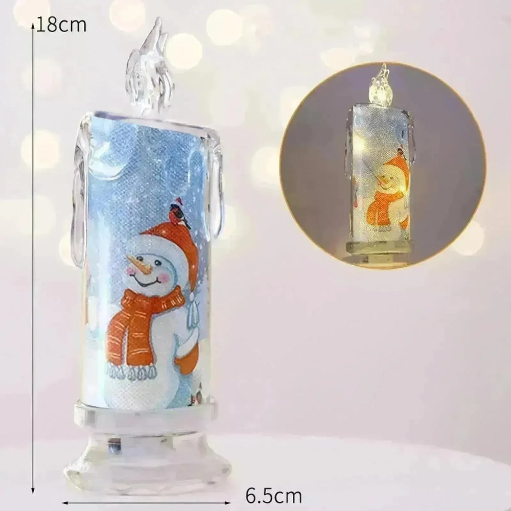 Christmas Transparent Electronic Flameless Candles Decorative Gifts - EX-STOCK CANADA