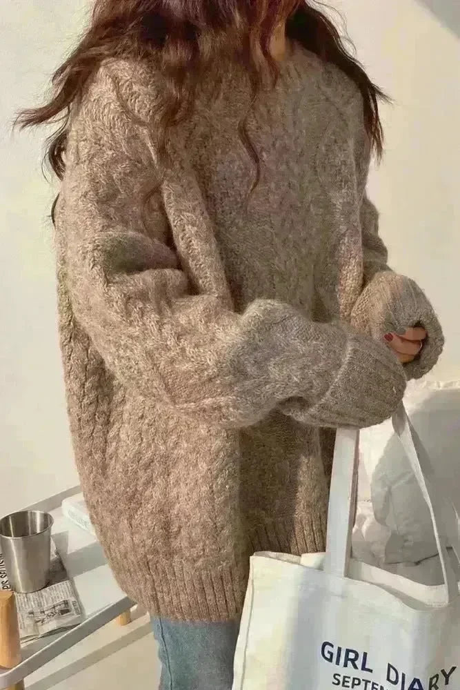 Autumn Winter Twist Knitted Pullover Sweater for WOMEN - EX-STOCK CANADA