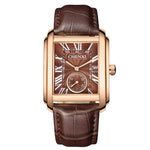 Square Quartz Leather Strap Alloy Watch Men - EX-STOCK Canada