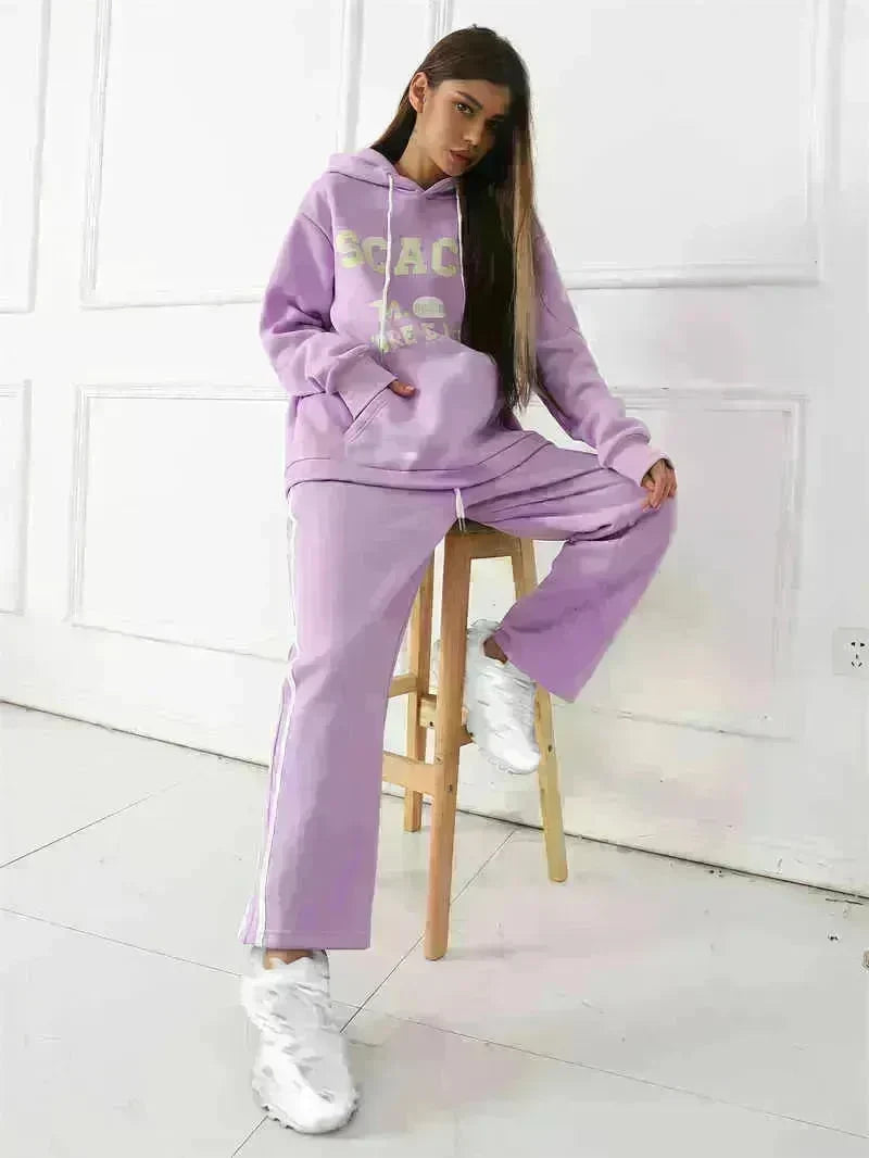 Fashion Casual joggers and hoodie set women's - EX-STOCK CANADA