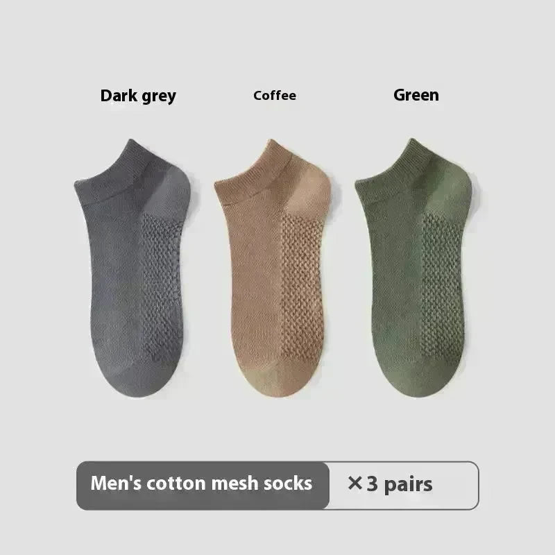 Cotton Anti-Pilling Ankle socks absorbing Invisible Tight Mesh Boat Socks - EX-STOCK CANADA
