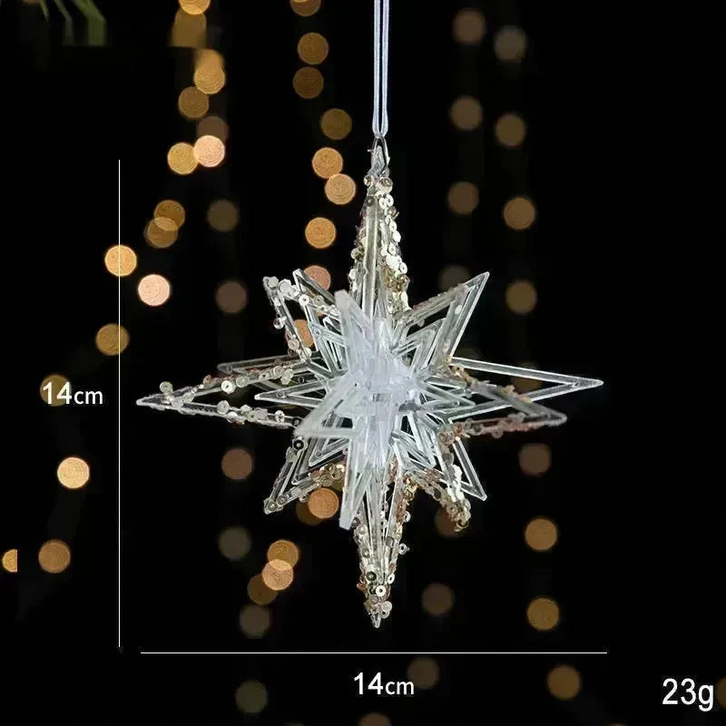 Christmas Decorations Sequins Acrylic Transparent Pendant - EX-STOCK CANADA