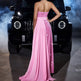 Strapless Sequined Cinched Waist Slim-fit Tube Top Banquet Pink formal Dress - EX-STOCK CANADA