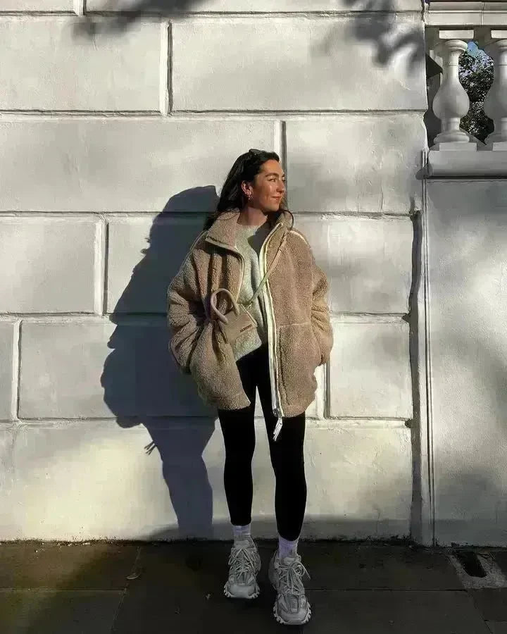 New Fashion Loose Anti-cashmere Hooded Zipper Huge Fleece Winter Jacket - EX-STOCK CANADA