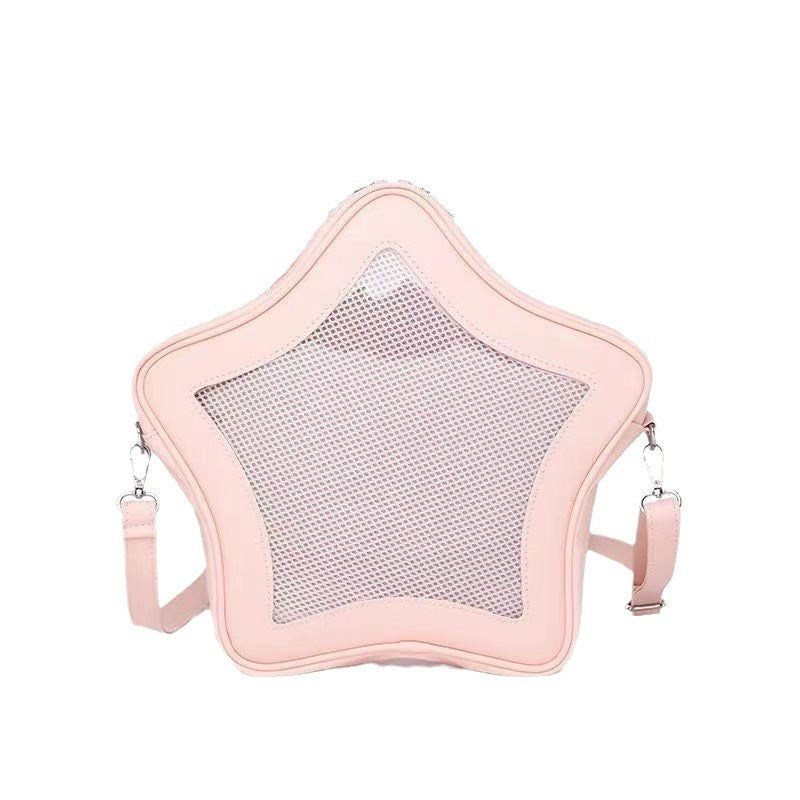 Star-Shaped Ita Crossbody Bag – Transparent Window PU Bag | 5 Colours