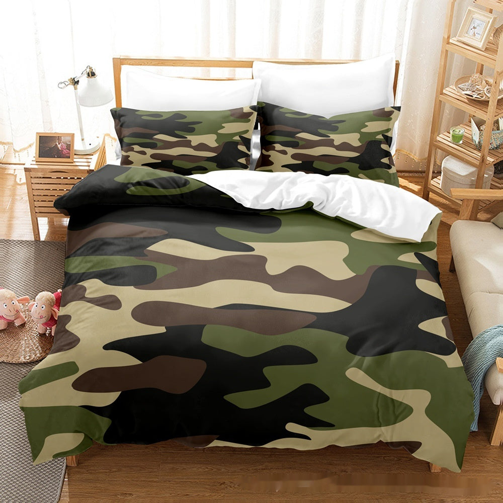 Printed Home Textile Animal Fur Grain Duvet Cover Pillowcase Three-piece Set EX-STOCK Canada 