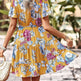 Women Casual floral summer dress Printed V-neck short sleeve Mini Dress - EX-STOCK Canada