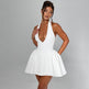 Elegant Ladies Deep V-neck flared Halter Neck Mini dress for Party Club Date - EX-STOCK Canada
