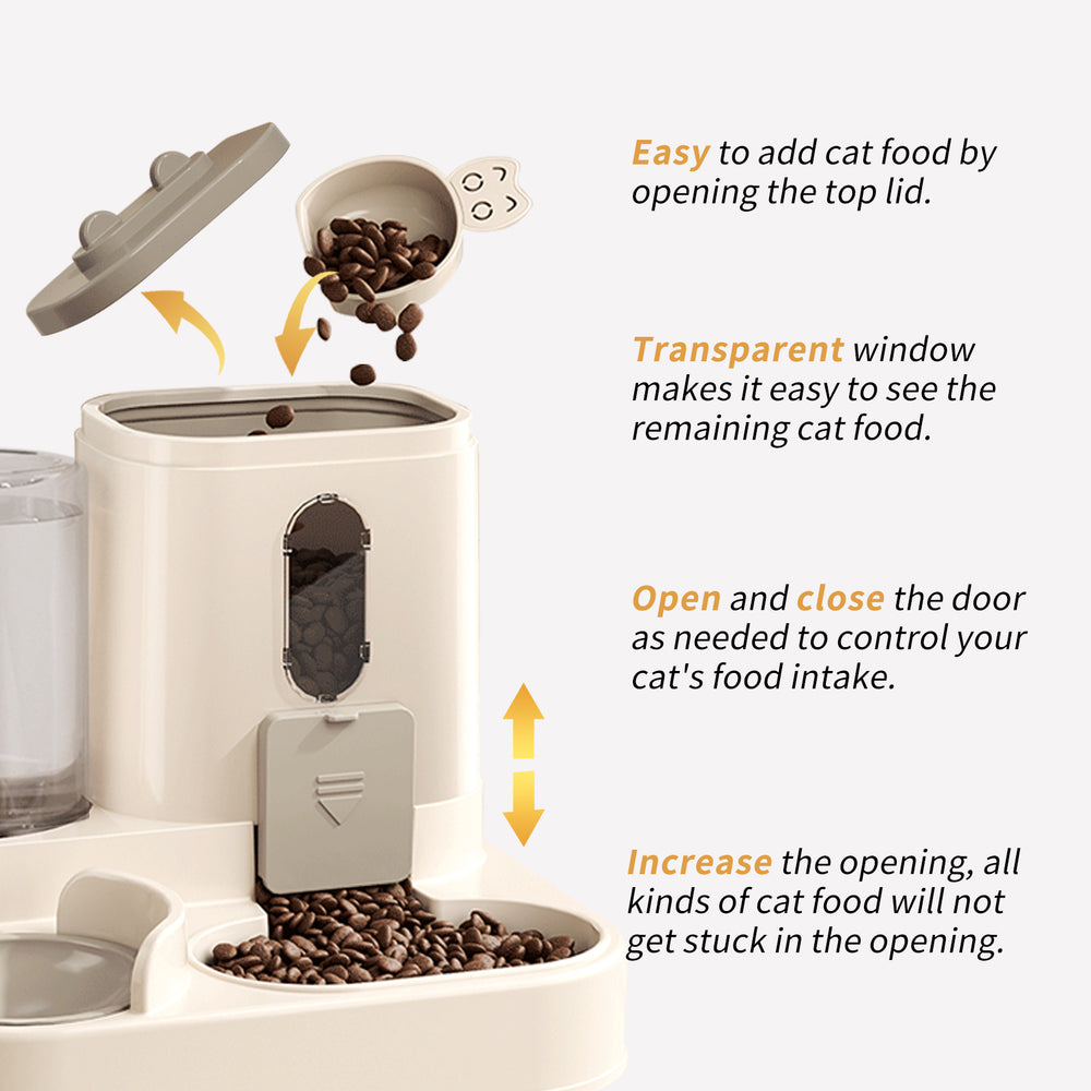 Distributeur de nourriture pour animaux 2 en 1, indispensable pour libérer les mains, garantit une alimentation saineEX-STOCK Canada 