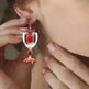 Valentine's Day Rose Wine Glass Acrylic Earrings - EX-STOCK CANADA