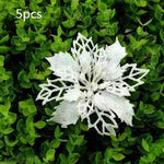 Glitter Artifical Christmas Flowers Christmas Tree Decorations For Home Fake Flowers Xmas Ornaments New Year Decor - EX-STOCK Canada