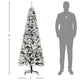 6 Foot Pencil Snow Flocked Artificial Christmas Tree With 600 Pine Realistic Branches, Pine Cones, Red Berries, Auto Open, Green EX-STOCK Canada 