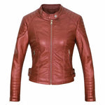 Ladies Fall and Winter Slim fit Leather Jacket Biker Jacket Women - EX-STOCK Canada