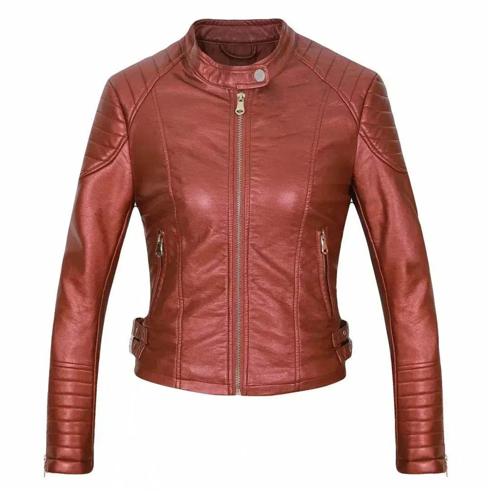 Ladies Fall and Winter Slim fit Leather Jacket Biker Jacket Women - EX-STOCK Canada