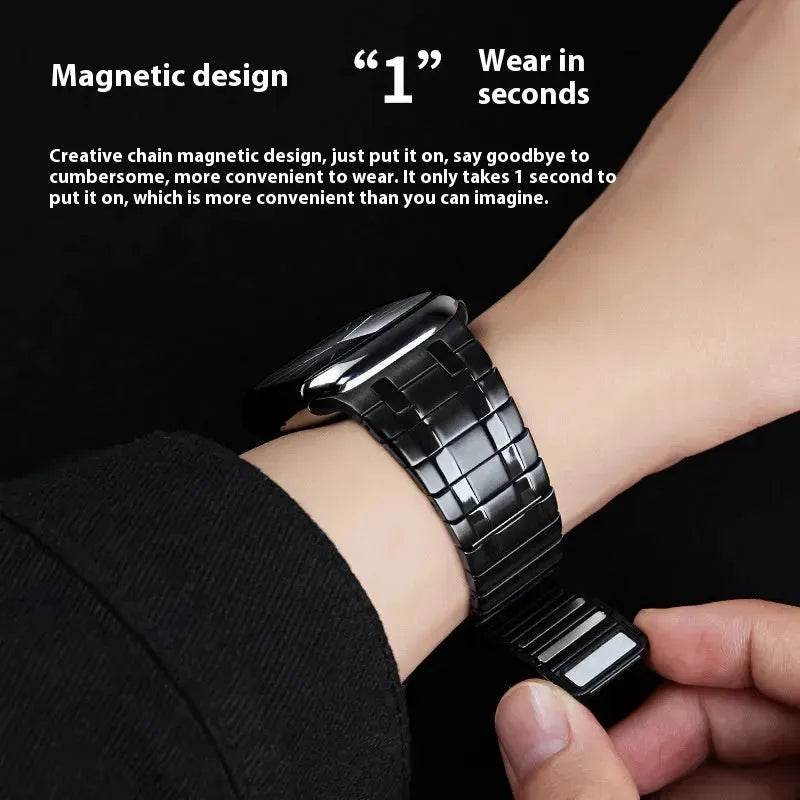 Replaceable Magnetic Metai Chain Watch Strap Suitable for iwatch - EX-STOCK Canada