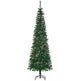 6.5ft Pencil Christmas Tree, Artificial Christmas With Pine Needles, Realistic Branches, Pine Cones, Metal Base, Green EX-STOCK Canada 