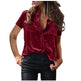European And American Spring And Summer Pocket Short Sleeve Suede Shirt For Women - EX-STOCK CANADA