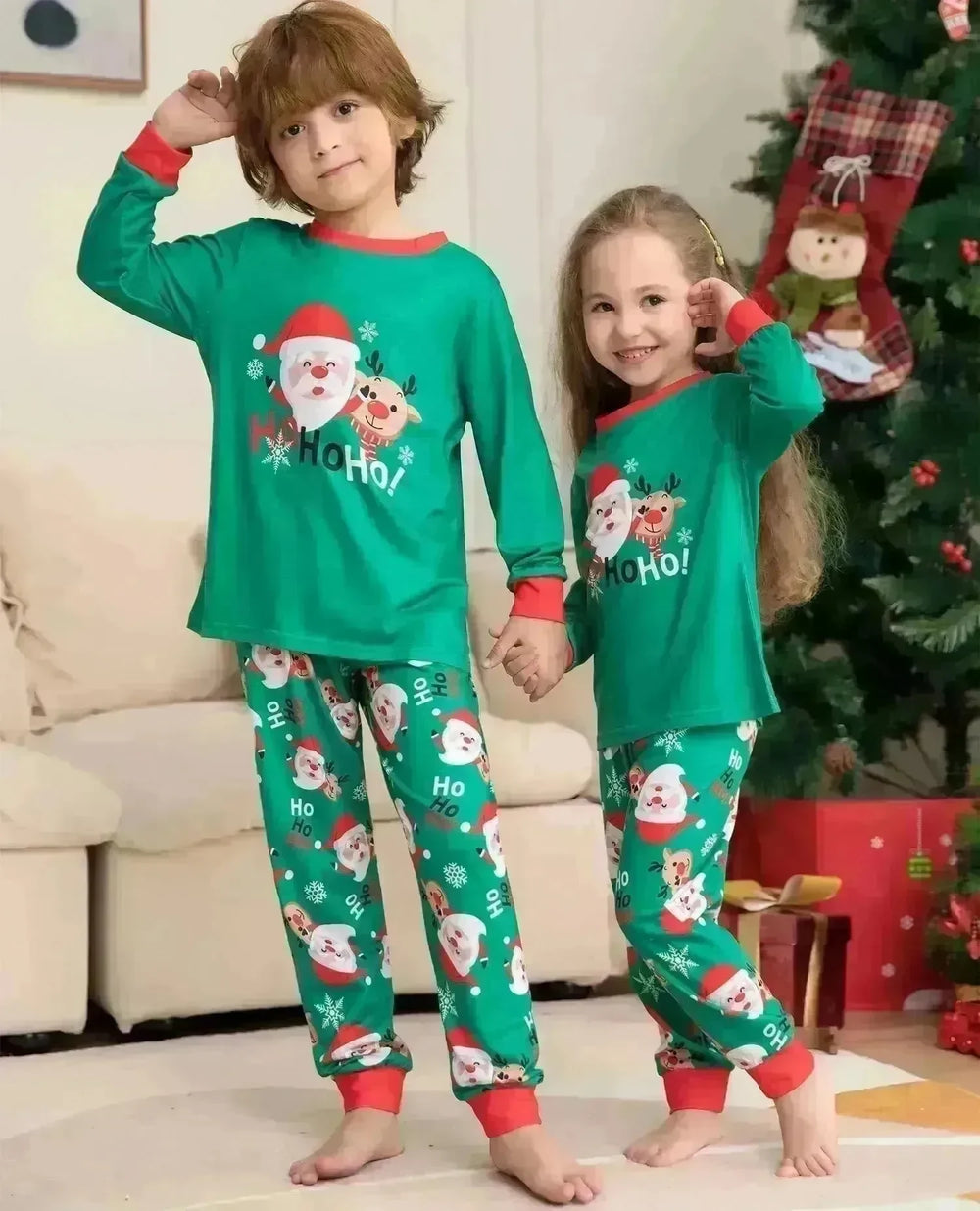 Christmas Pajamas For Family Matching Family Christmas PJs Sets Santa Claus Printed Top Sleepwear - EX-STOCK CANADA