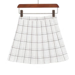 Mini Plaid Pleated High Waist Skirt A- Line Skirt - EX-STOCK Canada