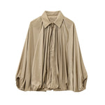 Women's Loose Pleated Zip-Front Jacket – Balloon Sleeves, 6 Colours | Sizes XS–XL