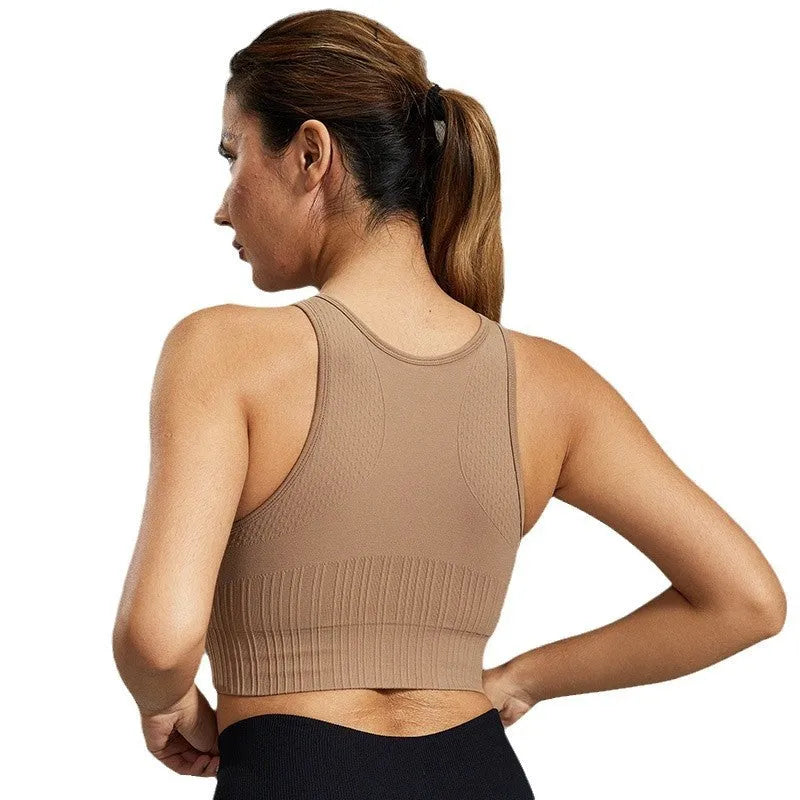 Shockproof Workout Bra Short One-piece Chest Pad Yoga Clothes - EX-STOCK CANADA