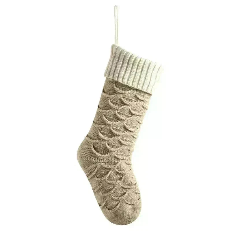 Christmas Gift Bag Decorative Socks Knitted Hanging Decoration - EX-STOCK CANADA