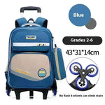 Portable Burden Alleviation Bull Wheel Trolley Schoolbag Bookbag for Boy and Girl - EX-STOCK CANADA