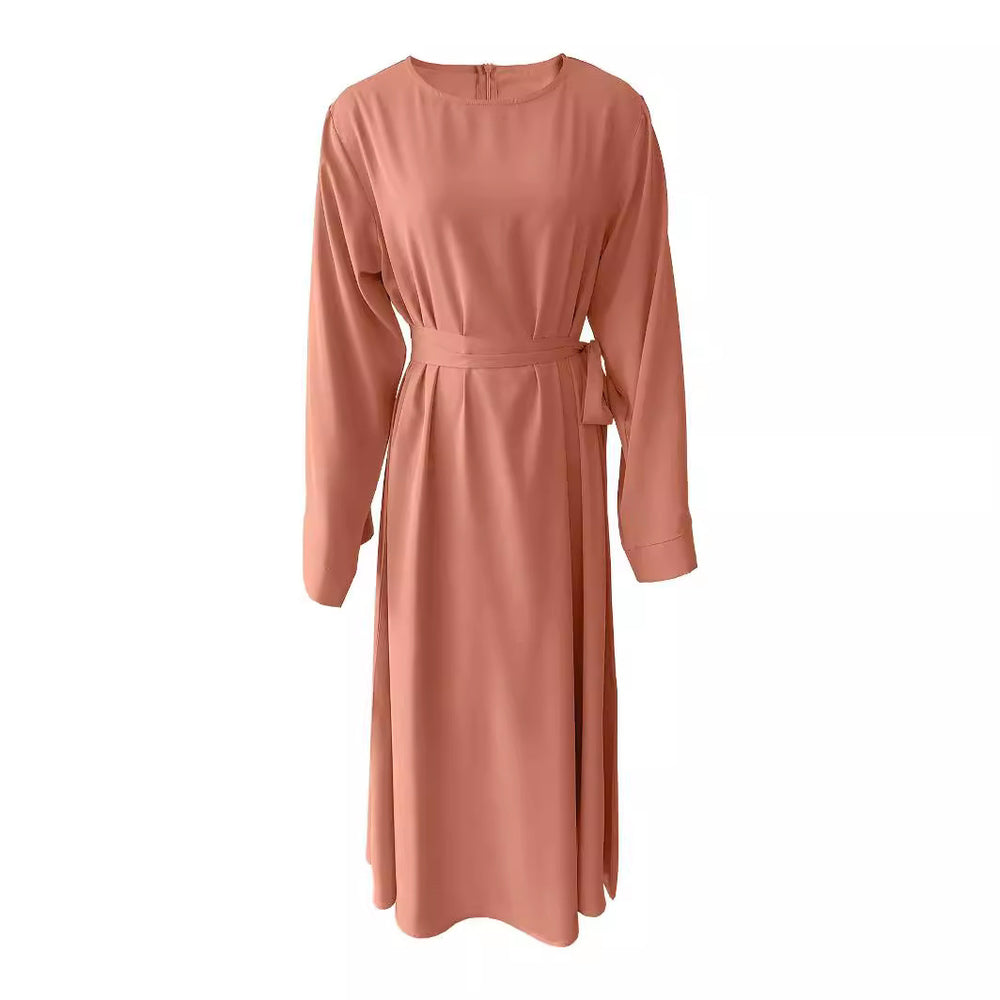 Plus Size Lace Up Muslim Women's Dress - EX-STOCK Canada