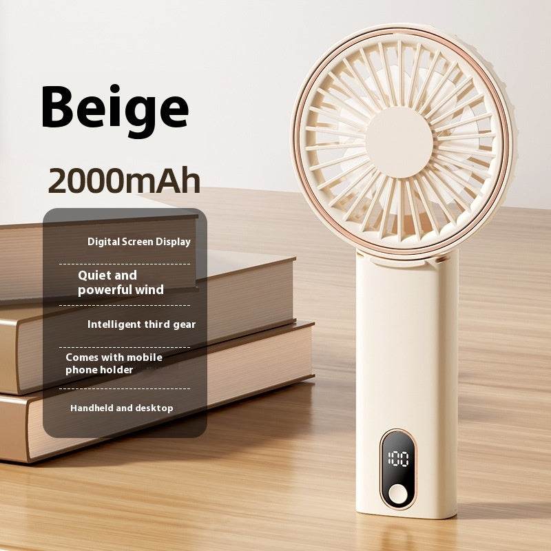 Mini Folding Digital Display Mute Refrigeration Handheld Fan - EX-STOCK Canada