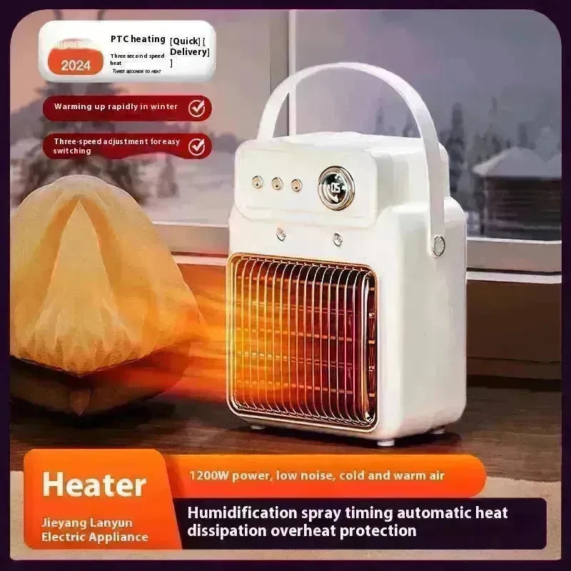 2 in 1 Indoor House Room Humidifier and Space Heater Warm Air Blower - EX-STOCK CANADA