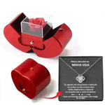 Fashion Jewelry Box Red Apple Christmas Gift Necklace Eternal Rose For Girl Mother's Day Valentine's Day Gifts With Artificial Flower Rose Flower Jewelry Box - EX-STOCK CANADA