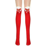Thickened Women's Red Long Bow Christmas Stockings - EX-STOCK CANADA