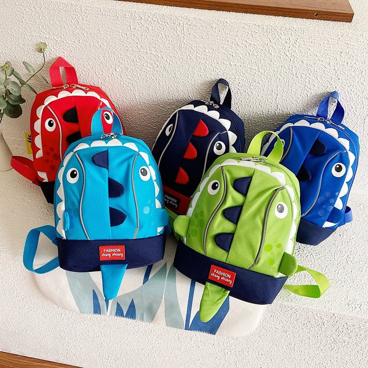 Children's Dinosaur Oxford Backpack – Waterproof Kids School Bag | Dark Blue, Green, Red, Navy & Sky Blue