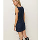 Robe en jean sans manches à col rond, coupe slim, mode française 