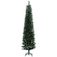 6FT Artificial Snow Dipped Christmas Tree Xmas Pencil Tree Holiday Home Indoor Decoration With Foldable Black Stand, Green EX-STOCK Canada 