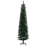 6FT Artificial Snow Dipped Christmas Tree Xmas Pencil Tree Holiday Home Indoor Decoration With Foldable Black Stand, Green EX-STOCK Canada 