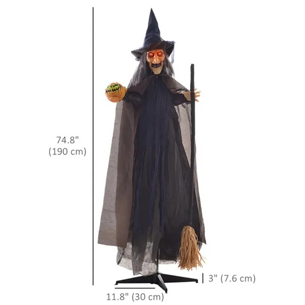 6.2' Life Size Decoration Animatronic Witch W Broomstick Outdoor Halloween, Sound  Motion Activated W Light Up Eyes EX-STOCK Canada 