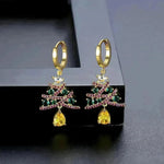 New Christmas Tree Earrings With Colorful Rhinestones Fashion Personality Shining Earrings Gift For Women Jewelry - EX-STOCK CANADA