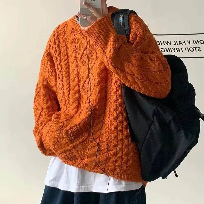 Teenager's Oversized Knitted Pullover sweater for men Street Hip Pop style - EX-STOCK Canada